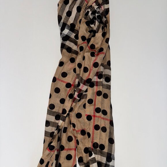 Authentic Burberry Polka Dot Scarf - Picture 2 of 4